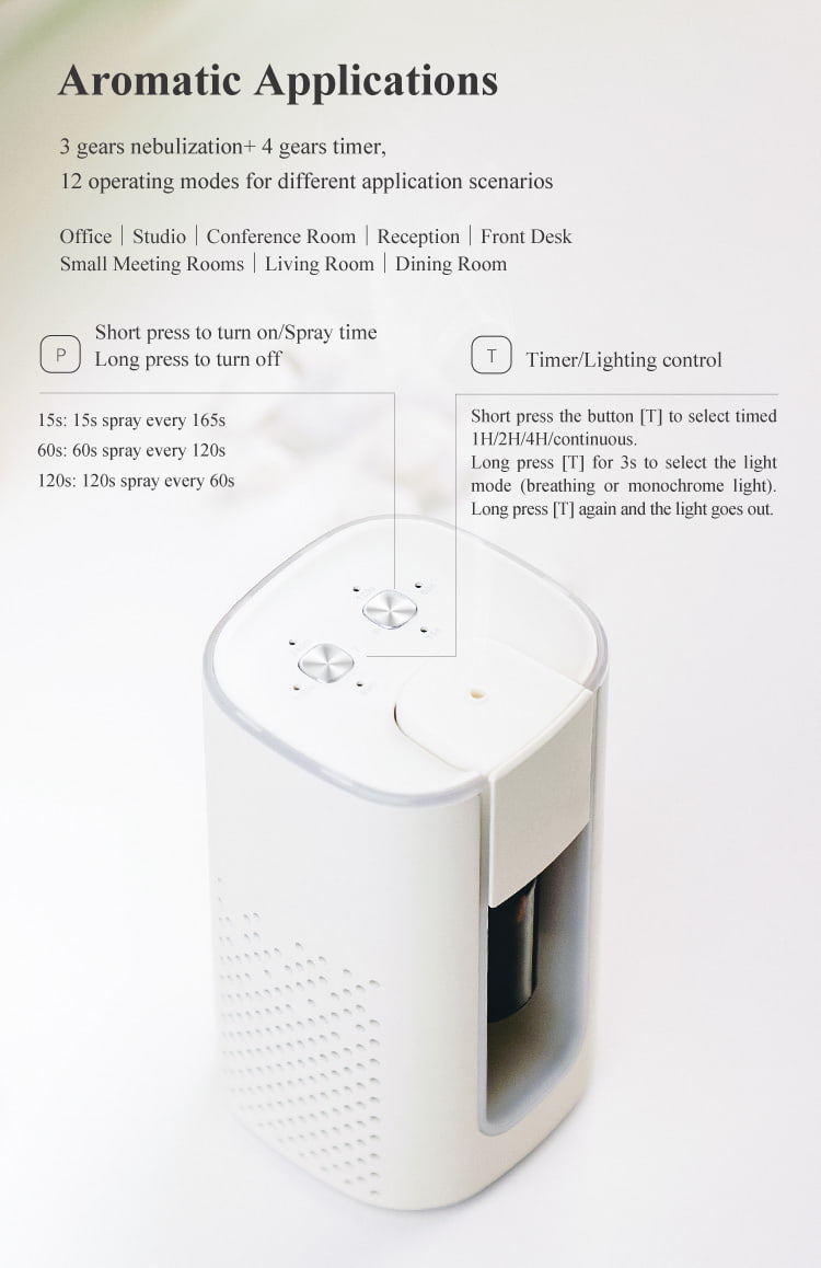 Waterless aromatherapy diffuser for essential oils